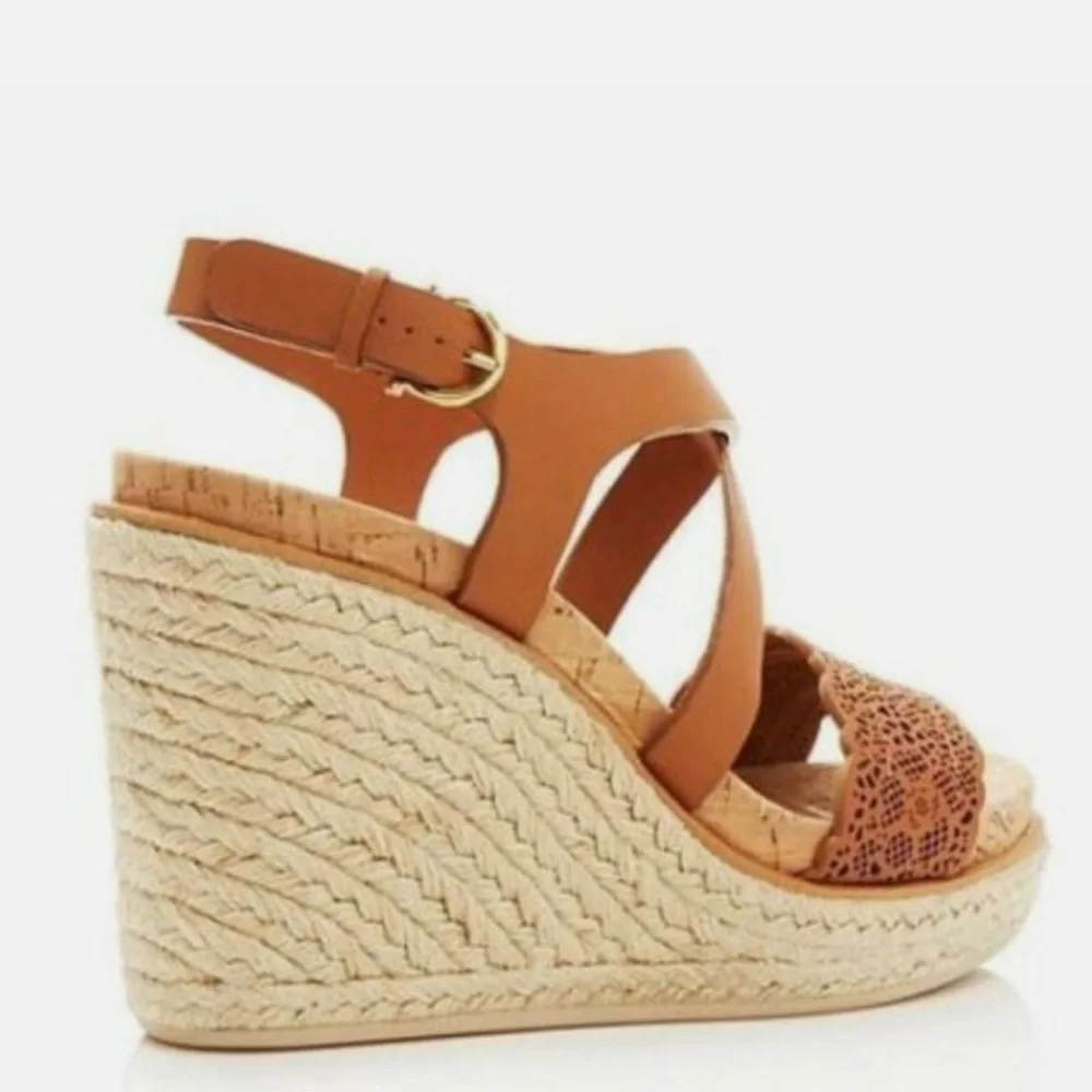 Salvatore Ferragamo Gioela Wedge Espadrille Sandal in Palissandro Calf - Picture 3 of 13
